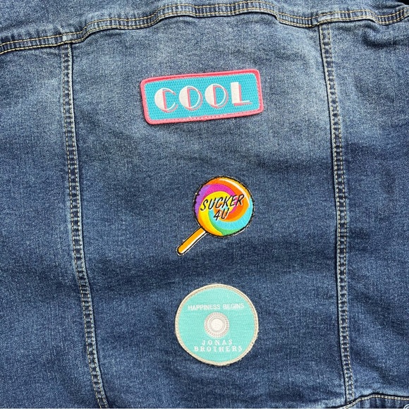 Jonas Brothers Band Concert Jean Denim Jacket Womens 2X Torrid Stretch Patches - Picture 7 of 11